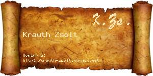 Krauth Zsolt névjegykártya